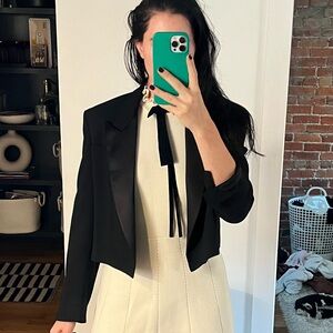 Zara cropped tuxedo blazer